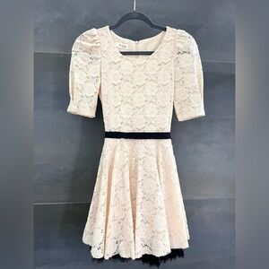 PLU PLU Lace Mini Dress with Waist Tie